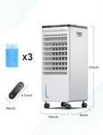 Windowless Portable Air Conditioner for Room, Evaporative Air Cooler w/7H Timer, 4 Modes &amp; 3 Speeds, Swamp Cooler air conditioner with remote, Portable ac Unit no Window no Hose Needed, Pearl