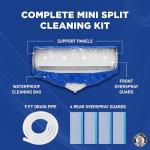 Leak Saver Mini Split Cleaning Bag | 360 Waterproof Design | Fits Systems 38in - 48in Long | Mini Split Cleaning Kit Includes Overspray Guards and Drain Hose