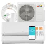 COSTWAY 18K BTU Dual 2 Zone Mini Split AC/Heating System, 22 SEER2 12,000 + 12,000 BTU Wall Mount Ductless Inverter Air Conditioner, Pre-Charged, Compatible with Alexa(Greenforce Series)