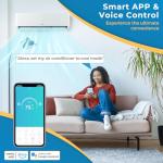 COSTWAY 18K BTU Dual 2 Zone Mini Split AC/Heating System, 22 SEER2 12,000 + 12,000 BTU Wall Mount Ductless Inverter Air Conditioner, Pre-Charged, Compatible with Alexa(Greenforce Series)