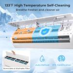 COSTWAY 18K BTU Dual 2 Zone Mini Split AC/Heating System, 22 SEER2 12,000 + 12,000 BTU Wall Mount Ductless Inverter Air Conditioner, Pre-Charged, Compatible with Alexa(Greenforce Series)