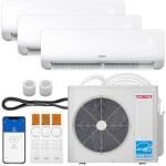 TOSOT 36,000BTU Tri 3 Zone Mini Split Air Conditioner with Heat Pump, 21 SEER2, 230V, Wifi-Enabled Ductless Inverter Split System with 16.4ft Copper Line Set, 12,000+12,000+12,000 BTU, Cosmo Series