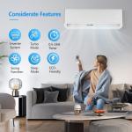 Bonnlo 11500BTU Wifi Enabled Mini Split Air Conditioner & Heater, 17 SEER2 230V Inverter Ductless Wall AC Unit with Pre-Charged Condenser, Heat Pump & Installation Kit