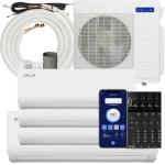 Della 36K BTU (9K 9K 9K 18K) Multi Zone AC ODU Quad 4 Zone Mini Split 19 SEER2 208-230V Cools Up to 2200 Sq.Ft, Works with Alexa and Wifi, Energy Efficient Pre-Charged Heat Pump, 16ft Kits