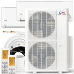 Cooper & Hunter 48,000 BTU Dual 2-Zone 24K + 24K BTU Wall Mount Ductless Mini Split Air Conditioner & Heat Pump – 23.4 SEER2 – 25FT Installation Kits – R-410A Refrigerant Pre-Charged – Inverter