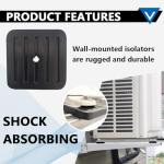 4 Pcs Mini Split Anti-Vibration Pads, Air Conditioner Shock Pad, Wall Mounting Bracket Rubber Isolator Pad for Ductless Split Air Conditioner Condenser Heat Pump System Outdoor Condenser Unit A/C HVAC