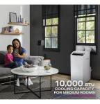 GE PPHV10WWF 10,000 BTU Portable Air Conditioner for Medium Rooms up to 550 sq ft. (9,850 BTU SACC), 3-in-1 with Dehumidify, Fan, and Auto Evaporation, Included Window Installation Kit, White