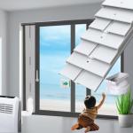 Gulrear Max 105" Sliding Door AC Vent Kit with Security Lock & 2 weather strippings Energy Saving Airtight Universal 5.0/5.9 Inch AC Hose Coupler Portable AC Balcony Door/Window Seal Plates kit