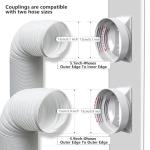 Gulrear Max 105" Sliding Door AC Vent Kit with Security Lock & 2 weather strippings Energy Saving Airtight Universal 5.0/5.9 Inch AC Hose Coupler Portable AC Balcony Door/Window Seal Plates kit