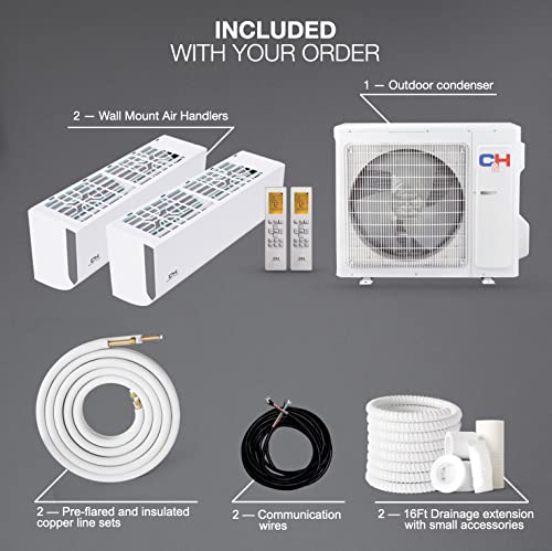 18,000 BTU Dual Zone Ductless Mini Split A/C