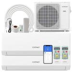 COSTWAY 36k Dual 2 Zone Mini Split Air Conditioner, 23 SEER2 24000 BTU+ 24000 BTU, 208-230V, Wifi Enabled Multi Zones Mini Split AC Heat Pump Full Set, Ductless Energy Star