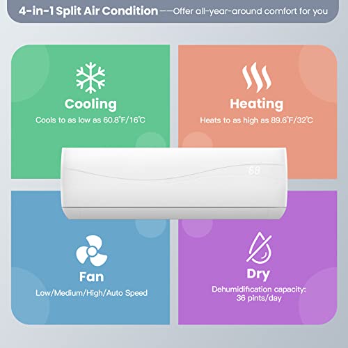 COSTWAY 12000BTU Ductless Air Conditioner & Heater