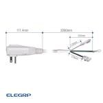 ELEGRP 0651515LY L15515 L22515 14AWG LCDI Power Cord Plug for A/C Air Conditioner, E250451 UL Certified, 7.5FT Leakage Current Detection Interrupter Replacement, 120V 15A 1800W 60Hz NEMA 5-15P, 1 Pack