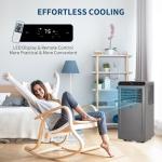 8000 BTU Portable Air Conditioners, 3-in-1 Portable AC Unit with Dehumidifier, Quiet Air Conditioner for Bedrooms and Offices up to 350 Sq.Ft, Remote Control & 24H Timer, Grey & Black