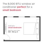 Frigidaire 8,000 BTU Window Air Conditioner with Supplemental Heat, Cools & Heats Up to 350 Sq. Ft., Remote Control, Quiet Operation, Eco Mode, 3 Fan Speeds, White