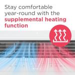 Frigidaire 8,000 BTU Window Air Conditioner with Supplemental Heat, Cools & Heats Up to 350 Sq. Ft., Remote Control, Quiet Operation, Eco Mode, 3 Fan Speeds, White