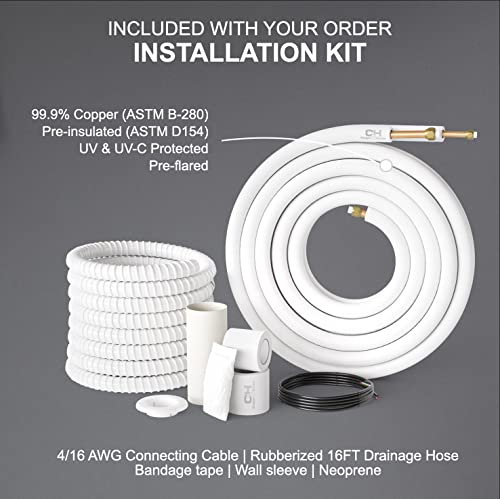 18,000 BTU Dual Zone Ductless Mini Split A/C