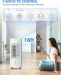 Windowless Portable Air Conditioners, 3-IN-1 Evaporative Air Cooler w/4 Ice Packs, 7H Timer, 70° Oscillation Swamp Coolers Air Conditioner for Room, Ductless Portable Ac Unit for Bedroom Office, Cream