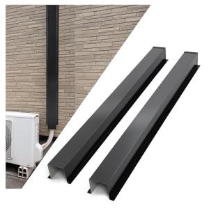 KUAFU 6 x 4 Metal Line Cover Set Compatible with Mini Split and Central Air Conditioner & Heat Pump Universal Fit AC Mini Split Line Set Cover Steel Heavy Duty 2 Pcs