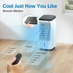 Windowless Portable Air Conditioners with Remote，Ventless Ac Unit Ductless Air Cooler,Hoseless Quiet Evaporative Oscillating Swamp Cooler, 6 Ice Box for Bedroom Indoor Outdoor Office Room