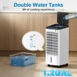 Windowless Portable Air Conditioners with Remote，Ventless Ac Unit Ductless Air Cooler,Hoseless Quiet Evaporative Oscillating Swamp Cooler, 6 Ice Box for Bedroom Indoor Outdoor Office Room