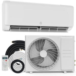 Garvee 12,000 BTU Mini Split Air Conditioner with Heat Pump, 18.5 SEER, Cools Up to 750 Sq. Ft, Energy Efficient Inverter AC with Installation Kit & Remote, Ductless AC Unit with Pre-Charged Condenser