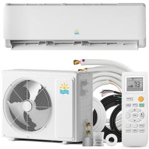 Mini Split Ac/Heating System - 12000BTU Ductless Air Conditioner Inverter Heating and Cooling, 19 SEER2 115v Energy Efficient Ac Split Units Cools Up to 750sq.ft, 24H Timer, Installation Kit