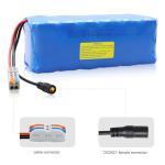 KBT 36V 5Ah Rechargeable LiFePO4 Battery Pack with Charger, Charging Cable, Cable Connector, Build-in 10A BMS