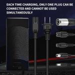 LHIBYOLO 42V 2A Electric Scooter Charger 5 in1 Plugs Universal,for 36V Electric Scooter Ebike Lithium Battery，for Jetson,Razor,Swagtron,Bird,Gotrax,Segway