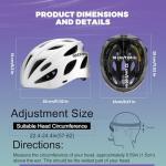ROCKBROS Bike Helmet for Adult Men Women with Suggested Fit 58-62cm, Removable Goggles & Sun Visor, Lightweight with Adjustable Side and Chin Strap, Suitable for Myopia Glasses