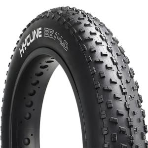 Hycline Fat Bike Replacement Tire: 26x4.0 Inch Puncture Resistant Folding MTB Bicycle Tires, All Terrain High-Density Bike Tires with Street or Trail Riding-Black