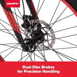 Huffy Maunga Mens Fat Tire Bike, 4-Inch Knobby Tires, Off-Road Mountain Bike, Dual Disc Brakes, Steel Frame, 7-Speed Shimano Twist Shifting