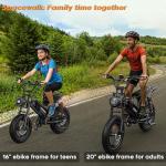 Spacewalk Small Electric Bike,16" Fat Tire Ebike,Compact Design,More Suitable for Riders Under 5'2", and Teenagers with 750W Brushless Motor, 21.7MPH with Removable 48V/15AH Battery,-Black