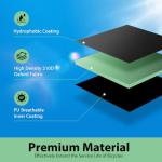 Topcrown Bike Cover Waterproof Outdoor Storage for 2 Bikes, Bicycle Cover Rain Sun UV Dust Wind Proof with Storage Bag for Mountain Road Bike/Ebike (210D Black+Green, XXL Size for 2 bikes)