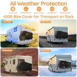 Kovshuiwe Adult Electric Tricycle Cover 26-29 inch 3 Wheel Bicycle Covers Heavy Duty 420D Oxford Strong UV Protection & Windproof, Waterproof Trike Bike Covers