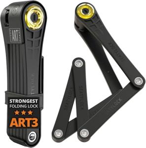 Seatylock FoldyLock Elite Folding Bike Lock - Patented 18/18 High Security Sold Secure Gold Bicycle Lock - Heavy Duty Anti Theft Secure Guard with Keys & Case Mount - 43.3"