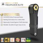 Seatylock FoldyLock Elite Folding Bike Lock - Patented 18/18 High Security Sold Secure Gold Bicycle Lock - Heavy Duty Anti Theft Secure Guard with Keys & Case Mount - 43.3"
