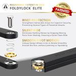 Seatylock FoldyLock Elite Folding Bike Lock - Patented 18/18 High Security Sold Secure Gold Bicycle Lock - Heavy Duty Anti Theft Secure Guard with Keys & Case Mount - 43.3"