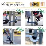 Seatylock FoldyLock Elite Folding Bike Lock - Patented 18/18 High Security Sold Secure Gold Bicycle Lock - Heavy Duty Anti Theft Secure Guard with Keys & Case Mount - 43.3"