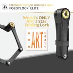 Seatylock FoldyLock Elite Folding Bike Lock - Patented 18/18 High Security Sold Secure Gold Bicycle Lock - Heavy Duty Anti Theft Secure Guard with Keys & Case Mount - 43.3"
