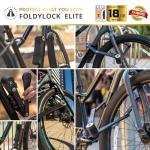 Seatylock FoldyLock Elite Folding Bike Lock - Patented 18/18 High Security Sold Secure Gold Bicycle Lock - Heavy Duty Anti Theft Secure Guard with Keys & Case Mount - 43.3"