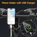 INSDRGN Electric Bike for Adults Peak 650W, 20 MPH Folding E Bike, 48V Removable Li Battery Ebike, Top 45 Miles PAS Range, 14" Fat Tire Bikes, with USB Charging Phone Holder, UL2849 Certified, Black