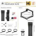 Seatylock FoldyLock Elite Folding Bike Lock - Patented 18/18 High Security Sold Secure Gold Bicycle Lock - Heavy Duty Anti Theft Secure Guard with Keys & Case Mount - 43.3"