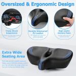 CDYWD Oversized Bike Seat for Men & Women Comfort, Extra Wide Bicycle Seat Cushion, Comfortable Wing Padded, Large Replacement Saddle for Peloton, Stationary Exercise Bike, Ebike, Cruiser, City Bike
