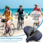 CDYWD Oversized Bike Seat for Men & Women Comfort, Extra Wide Bicycle Seat Cushion, Comfortable Wing Padded, Large Replacement Saddle for Peloton, Stationary Exercise Bike, Ebike, Cruiser, City Bike