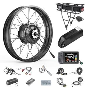BAFANG 48V1000W Rear Hub Motor Kit - Snow Ebike Conversion Kit for 20"/26" Fat Tire Rear Wheel Bikes for Snow/Beach Bikes Electric Bike Conversion kit with Display & Battery (Optional)