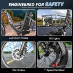 MOONCOOL Electric Tricycle for Adults, 20" x 4" Fat Tire Electric Trike, 48V 500W Motorized Electric Bicycle Bikes, 3 Wheels 7 Speed Ebike with Removable Battery, Aluminum Frame & Large Basket