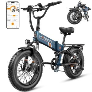 Jasion Hunter Pro Electric Bike for Adults,1800W Peak Motor 80 Miles,up to 28MPH,720WH Removable Battery Foldable Ebike,App Control & Full Suspension,20''*4.0 Fat Tire,Dual Hydraulic Brakes Bicycle