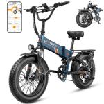 Jasion Hunter Pro Electric Bike for Adults,1800W Peak Motor 80 Miles,up to 28MPH,720WH Removable Battery Foldable Ebike,App Control & Full Suspension,20''*4.0 Fat Tire,Dual Hydraulic Brakes Bicycle