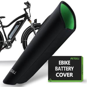 E-Bike Battery Cover Waterproof Thermal Protector, 11.8-16.9in (30-43cm) - Neoprene Dustproof Battery Sleeve for Cold Weather, Extend Battery Life